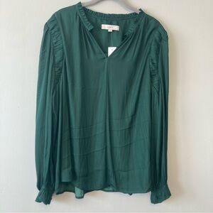 NWT LOFT Deep Green Blouse